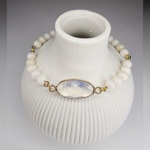 Elegant Opal and Quartz Beaded Bracelet